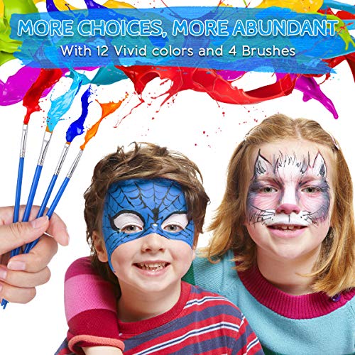 ETEREAUTY Face Body Paint, Halloween Cosplay Makeup with 12 Colors...