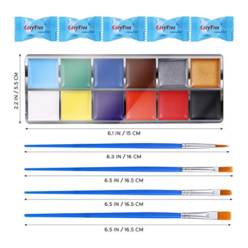 ETEREAUTY Face Body Paint, Halloween Cosplay Makeup with 12 Colors...