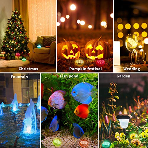 Rechargeable Submersible LED Lights with RF Remote - IP68 Waterpro...