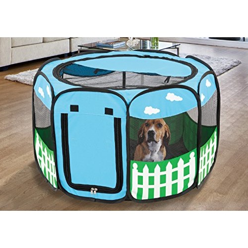 Pet Portable Foldable Play Pen Exercise Kennel Dogs Cats Indoor/ou...