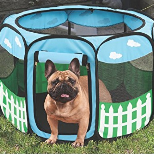 Pet Portable Foldable Play Pen Exercise Kennel Dogs Cats Indoor/ou...