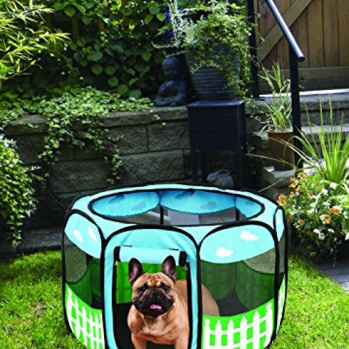 Pet Portable Foldable Play Pen Exercise Kennel Dogs Cats Indoor/ou...