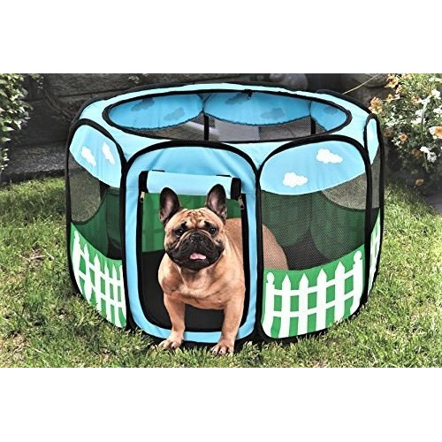 Pet Portable Foldable Play Pen Exercise Kennel Dogs Cats Indoor/ou...