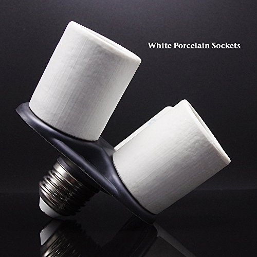 ETOPLIGHTING Porcelain Four Head Light Bulb Socket Splitter E26/E2...