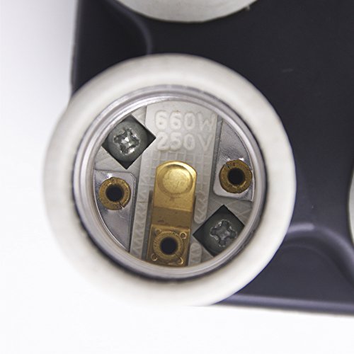 ETOPLIGHTING Porcelain Four Head Light Bulb Socket Splitter E26/E2...