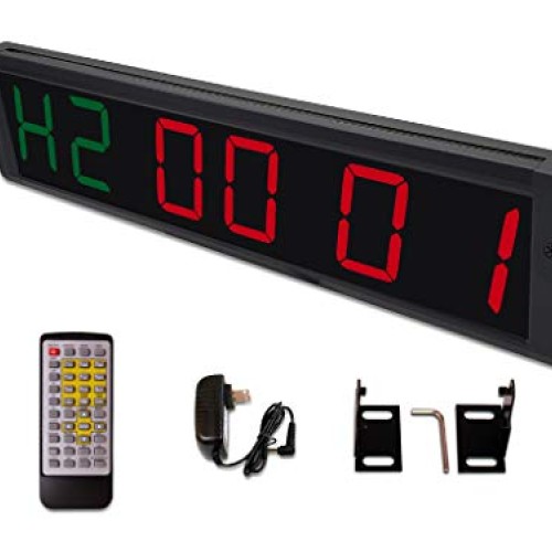 EYOU 4 Inch Char High 6 Digits LED Interval Clock For GymRed+Green