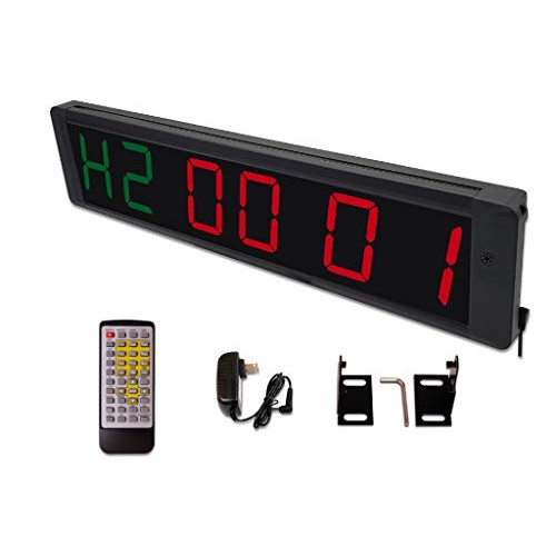 EYOU 4 Inch Char High 6 Digits LED Interval Clock For GymRed+Green