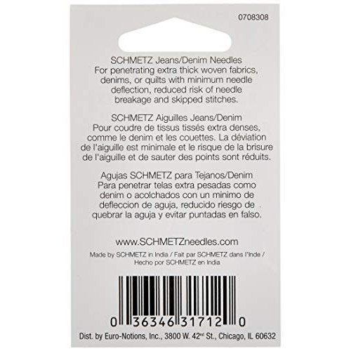Euro-Notions 1712Jean & Denim Machine Needles-Size 16/100 5/Pkg
