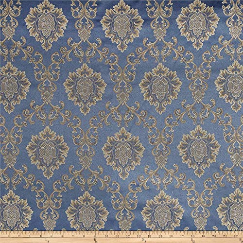 Europatex Damask Jacquard Cobalt Fabric by The Yard