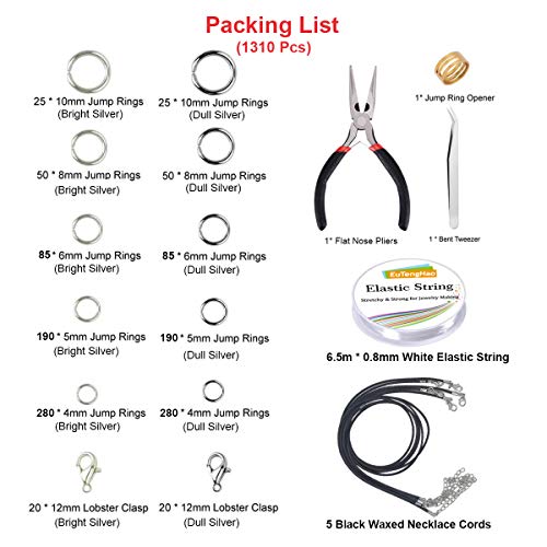 EuTengHao 1310pcs Silver Open Jump Ring and Lobster Clasps Jewelry...