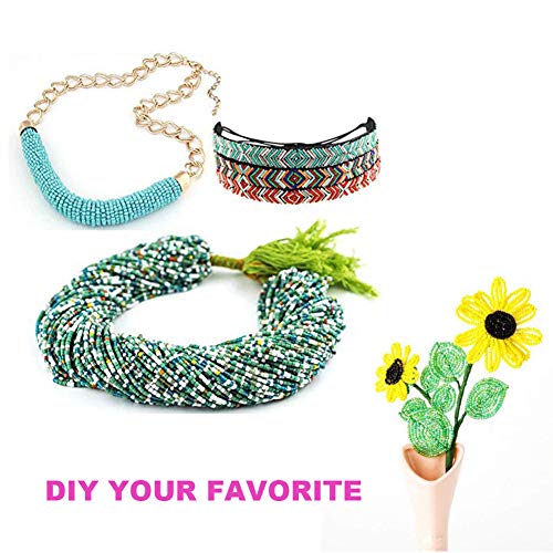 EuTengHao 14400pcs Glass Seed Beads Small Craft Beads for DIY Brac...