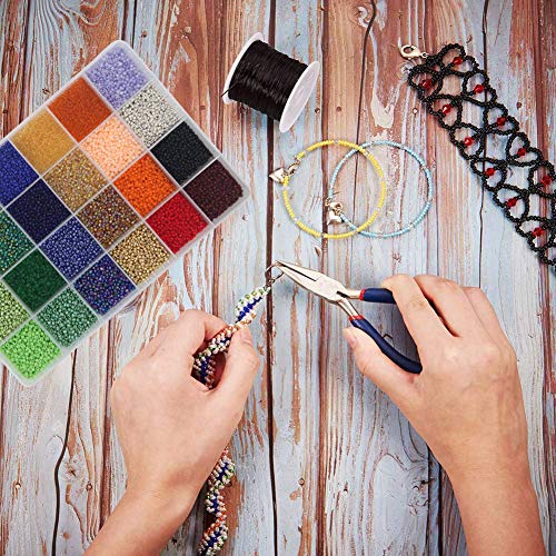 EuTengHao 14400pcs Glass Seed Beads Small Craft Beads for DIY Brac...