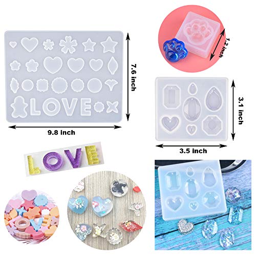 EuTengHao 225Pcs DIY Jewelry Silicone Casting Molds Tools Set Cont...