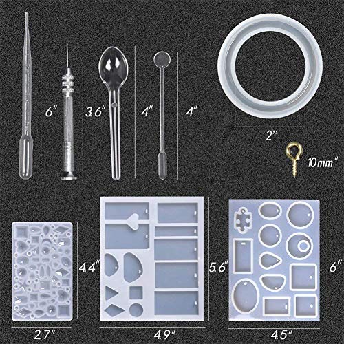 EuTengHao 225Pcs DIY Jewelry Silicone Casting Molds Tools Set Cont...