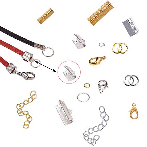 EuTengHao 440Pcs Ribbon Bracelet Kit Bookmark Pinch Crimp Ends Jew...
