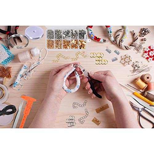 EuTengHao 440Pcs Ribbon Bracelet Kit Bookmark Pinch Crimp Ends Jew...