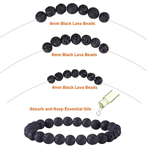 EuTengHao 602Pcs Lava Beads Stone Kits with 8mm Chakra Beads and S...