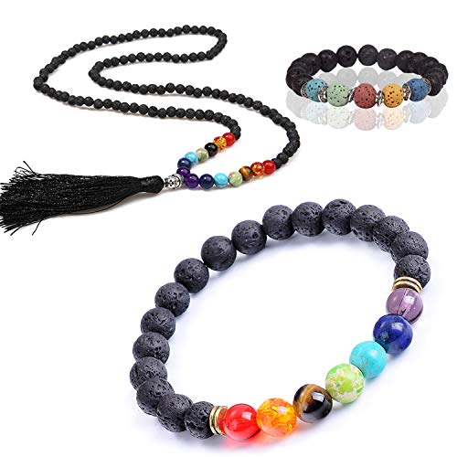 EuTengHao 602Pcs Lava Beads Stone Kits with 8mm Chakra Beads and S...