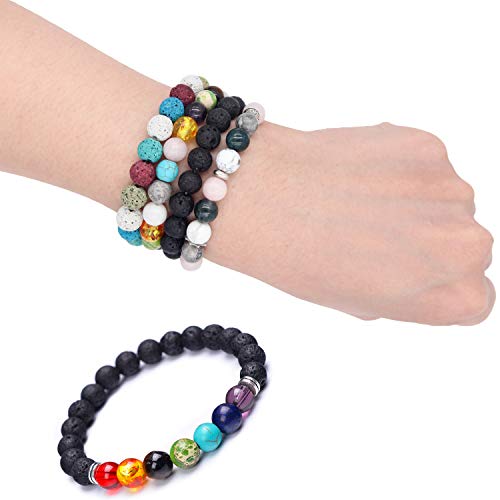 EuTengHao 602Pcs Lava Beads Stone Kits with 8mm Chakra Beads and S...