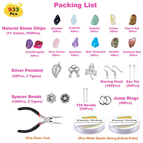 EuTengHao 933Pcs Irregular Chips Stone Beads Natural Gemstone Bead...
