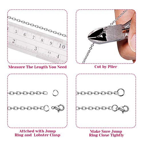 EuTengHao Necklace Jewelry Chain 40 Feet Kit with 100 Jump Rings a...