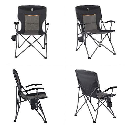EVER ADVANCED Foldable Camping Chair Padded Arm Chair,Collapsible ...