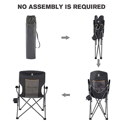 EVER ADVANCED Foldable Camping Chair Padded Arm Chair,Collapsible ...