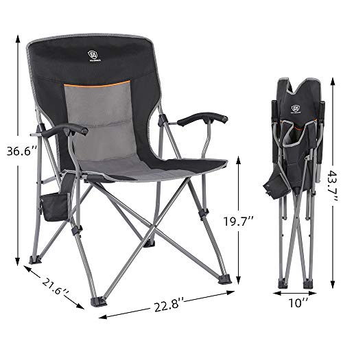 EVER ADVANCED Foldable Camping Chair Padded Arm Chair,Collapsible ...