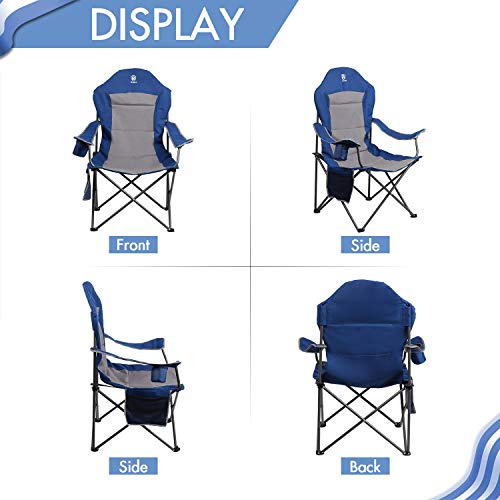 EVER ADVANCED Oversized Padded Quad Arm Chair Collapsible Steel Fr...