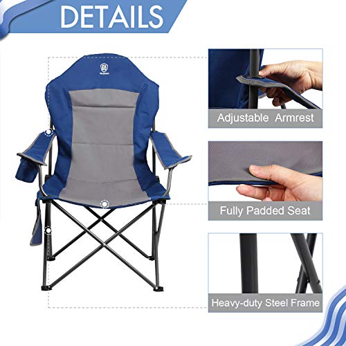 EVER ADVANCED Oversized Padded Quad Arm Chair Collapsible Steel Fr...