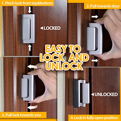 EverPlus Home Security Door Lock with 8 Screws, Childproof Door Re...