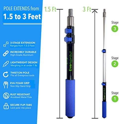 EVERSPROUT 1.5-to-4.5 Ft Duster 3-Pack with Extension-Pole 8-10 F...