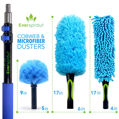 EVERSPROUT 1.5-to-4.5 Ft Duster 3-Pack with Extension-Pole 8-10 F...