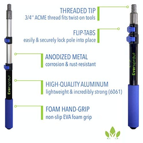 EVERSPROUT 1.5-to-4.5 Ft Duster 3-Pack with Extension-Pole 8-10 F...