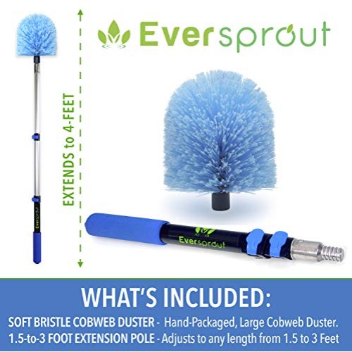 EVERSPROUT 1.5-to-4 Foot Cobweb Duster and Extension-Pole Combo 8...