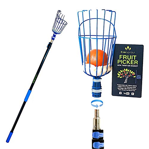 EVERSPROUT 13-Foot Fruit Picker 20+ Foot Reach | Preassembled, E...