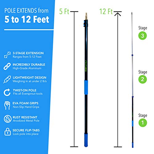 EVERSPROUT 5-to-13 Foot Cobweb Duster and Extension-Pole Combo 20...