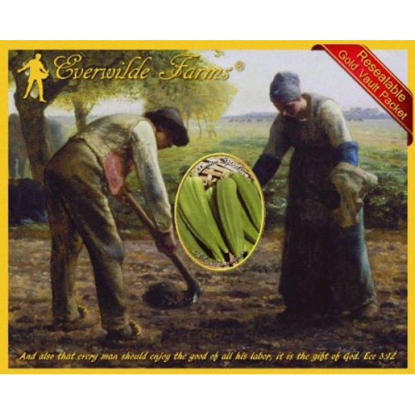 Everwilde Farms - 1 Lb Clemson Spineless Okra Seeds - Gold Vault