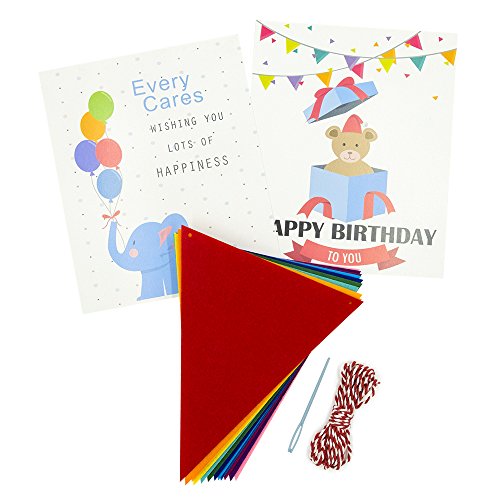 Every Cares Rainbow Felt Fabric Bunting, 24 Pcs/ 16.4 Feet2 Pack...