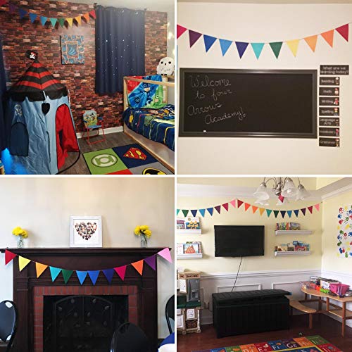 Every Cares Rainbow Felt Fabric Bunting, 24 Pcs/ 16.4 Feet2 Pack...