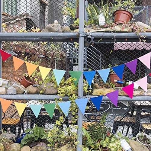 Every Cares Rainbow Felt Fabric Bunting, 24 Pcs/ 16.4 Feet2 Pack...