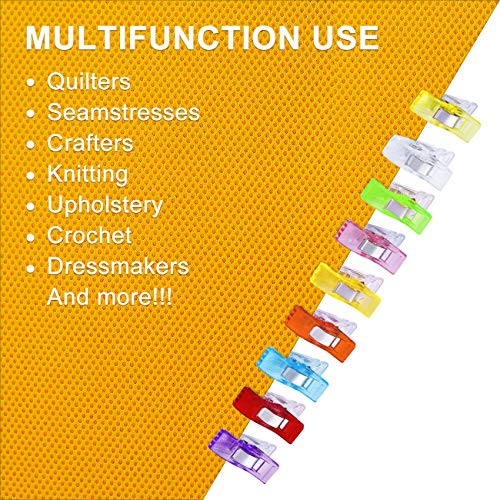 Multipurpose Sewing Quilting Clips, Upgraded Multicolor Wonder Cli...