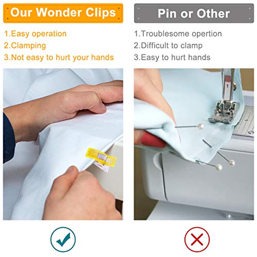 Multipurpose Sewing Quilting Clips, Upgraded Multicolor Wonder Cli...