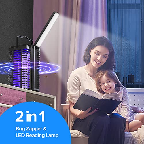 Bug Zapper Outdoor Indoor, Solar Mosquito Zapper with Reading Lamp...