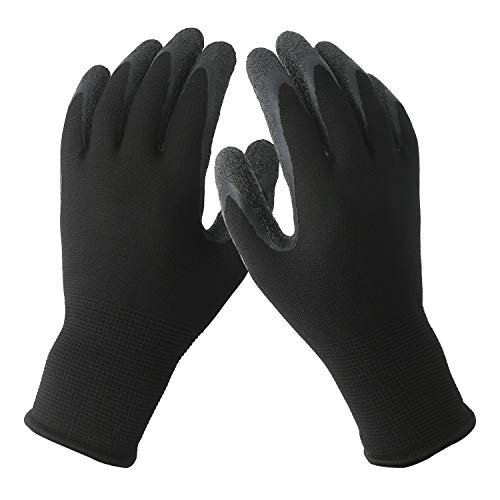 EvridWear Crinkle Latex Rubber Hand Coated Safety Work Gloves for ...