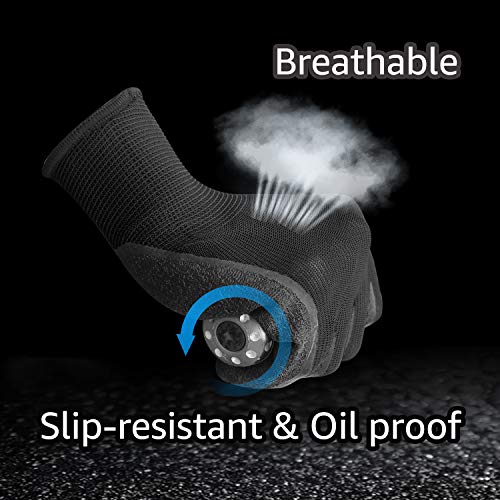 EvridWear Crinkle Latex Rubber Hand Coated Safety Work Gloves for ...