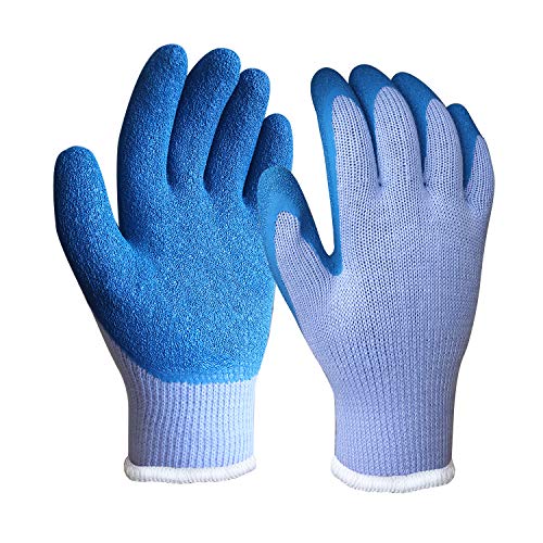EvridWear Rough Rubber Grip Latex Palm Coated Safety Gloves for Me...