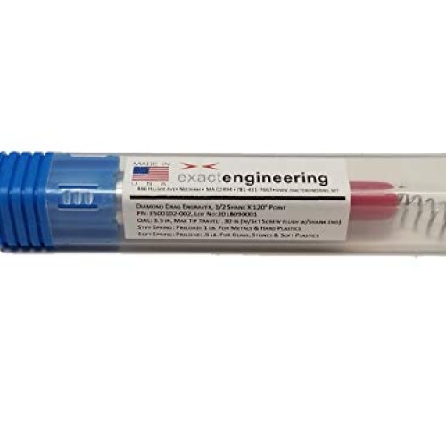 Diamond Drag Engraver, Spring Loaded, 1/2 Shank x 120 Degree