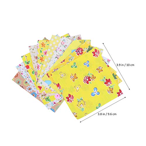 Exceart 10 Pcs Quarter Fabric Squares Quilting Cotton Twill Printe...