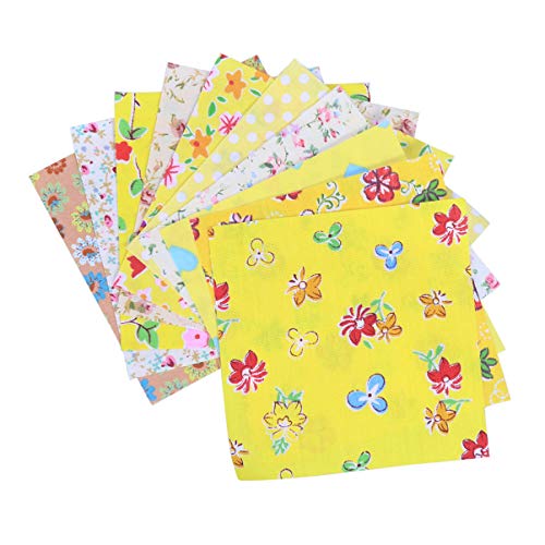 Exceart 10 Pcs Quarter Fabric Squares Quilting Cotton Twill Printe...